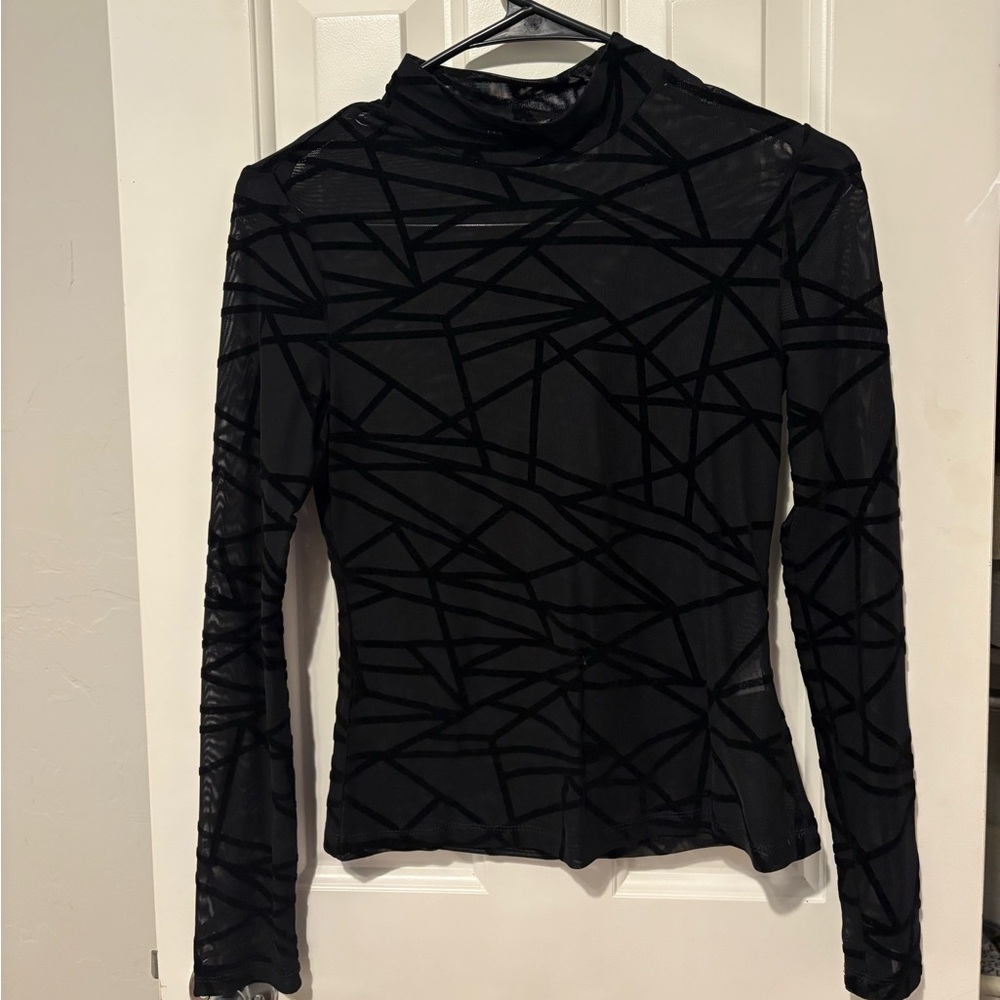 Black mesh top
